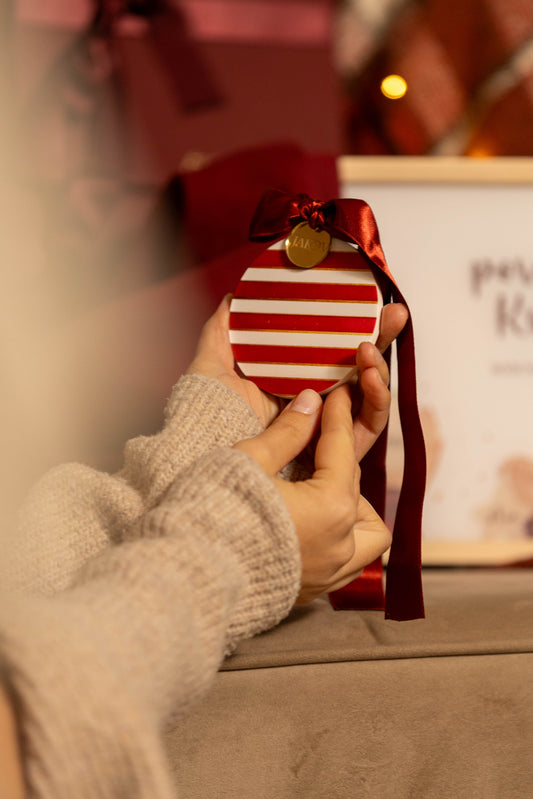 Candycane |  personalizovani handmade ukras za jelku od gipsa