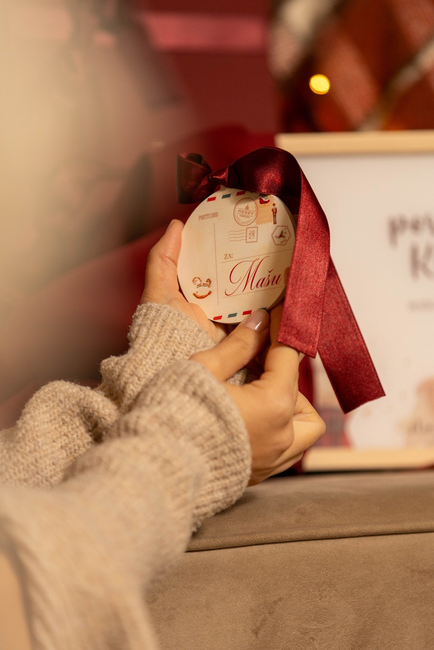 North Pole Mail | personalizovani handmade ukras za jelku od gipsa