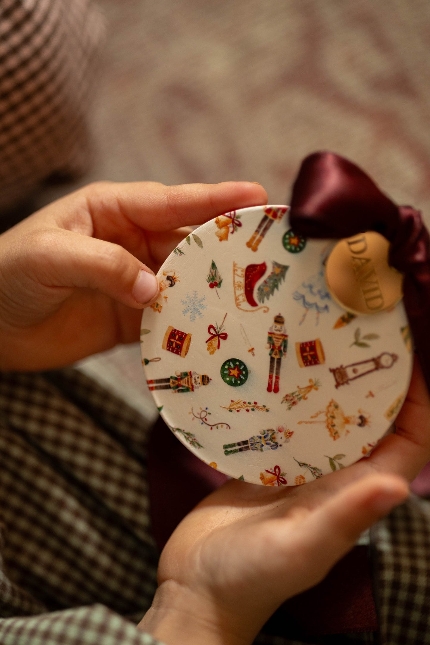 Tinsel | personalizovani handmade ukras za jelku od gipsa