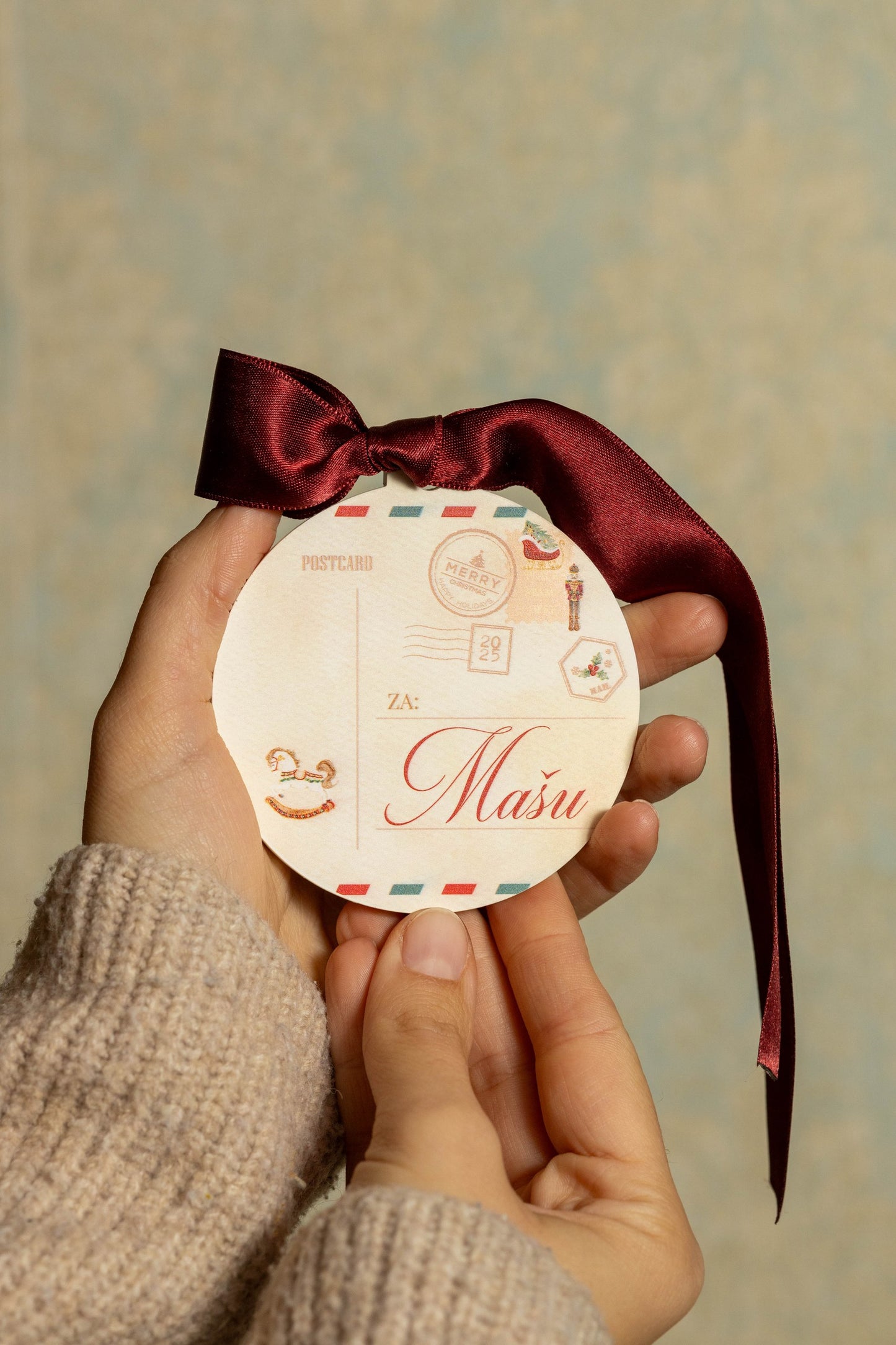 North Pole Mail | personalizovani handmade ukras za jelku od gipsa