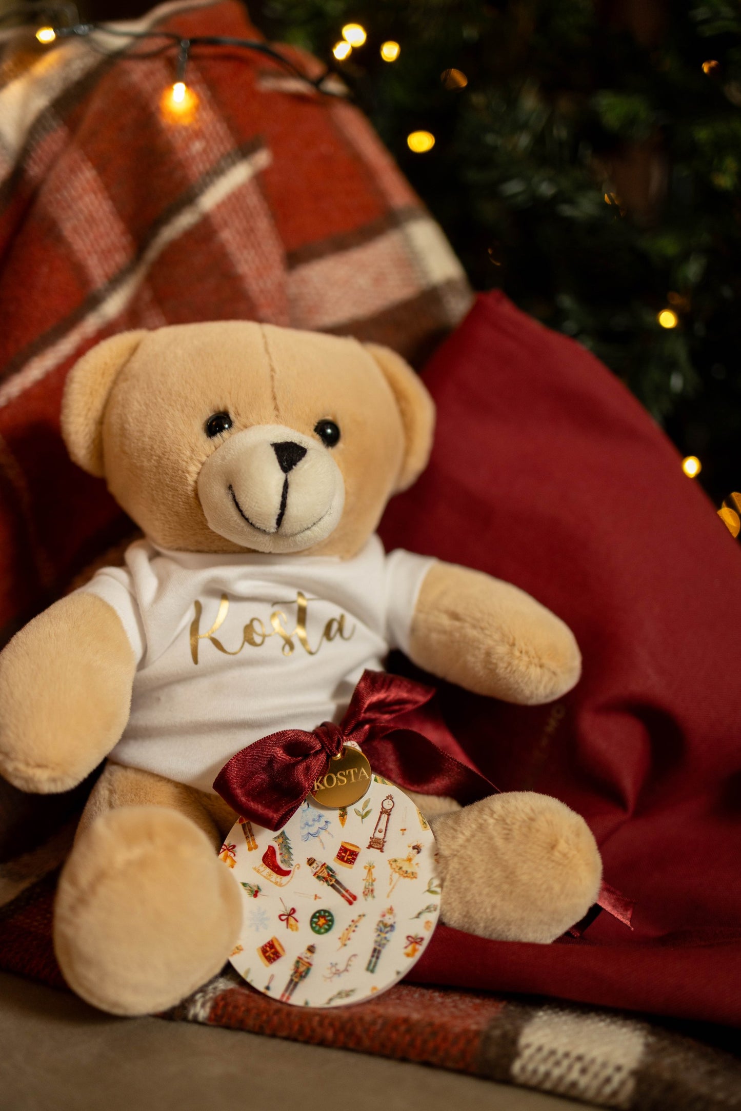 North Pole set | personalizovani meda i ukras u bordo džakčiću