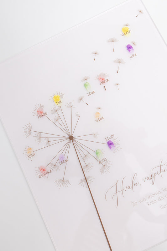 Maslačak zahvalnosti | personalizovani poklon za vaspitačicu i učiteljicu