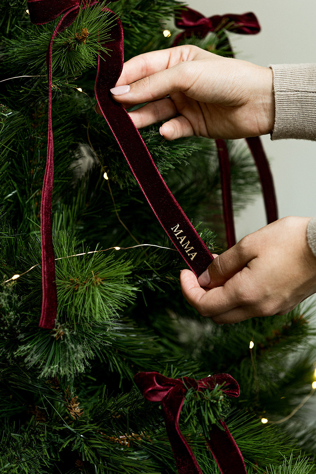 Pliš mašna za jelku ili sto Noel | više boja