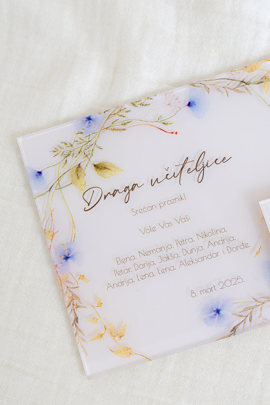 Personalizovani držač za vaučer | beli akril