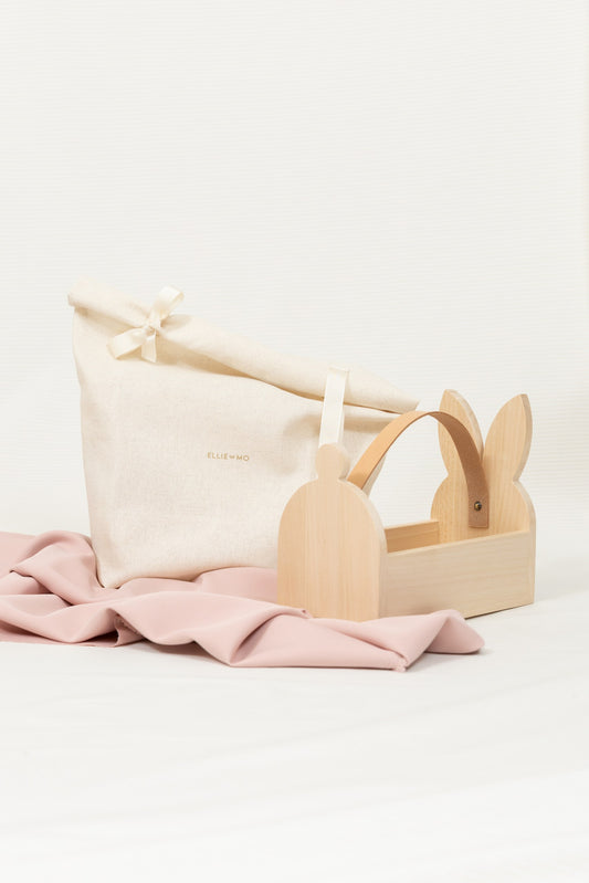 Personalizovana korpica Bunny od punog drveta