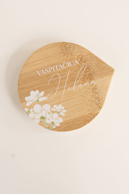 Personalizovano drveno ogledalce Ivory Bloom