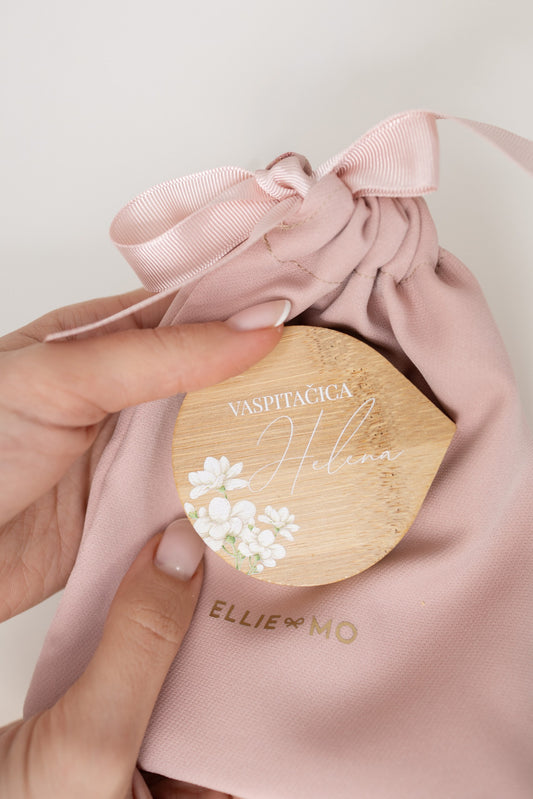 Personalizovano drveno ogledalce Ivory Bloom